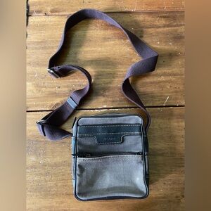 PICARD Crossbody Bag Canvas Buffalo Leather Shoulder Purse Adjustable Strap